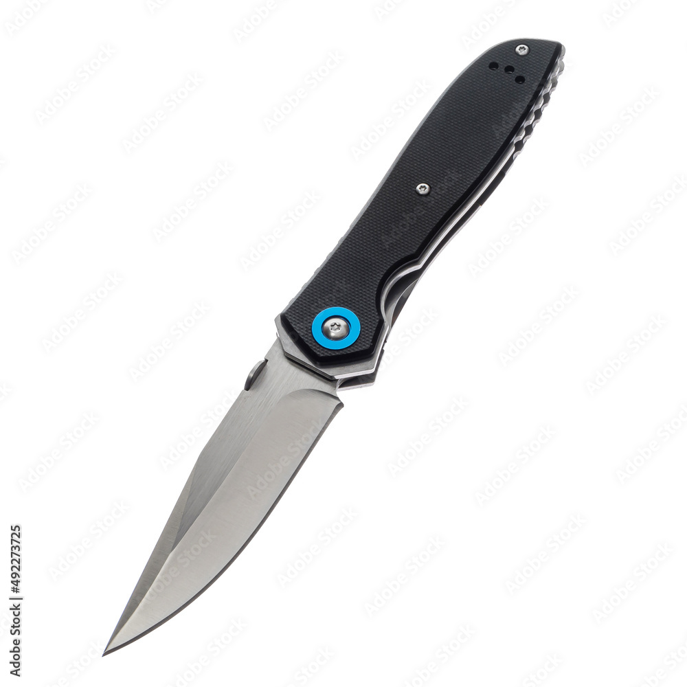 Obraz premium Knife tourist, hunting, tactical, military for survival and self-defense. Steel blade. An isolated object on a white background.