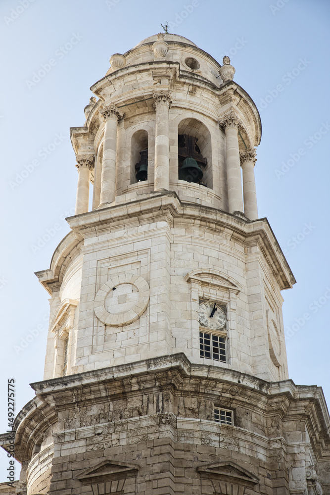 Tower of the cathedral of Cadiz, Spain
