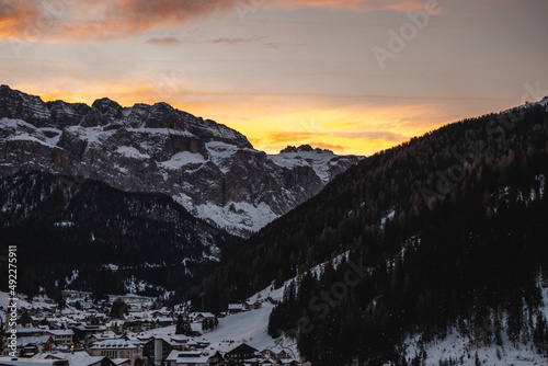 Sunset over Selva Val Gardena