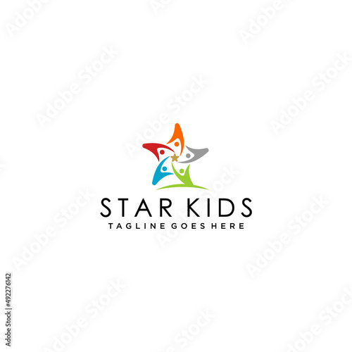 Star children logo design .