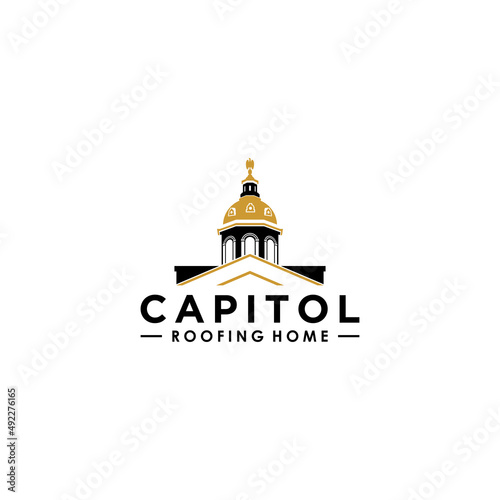 Capitol roofing logo design .