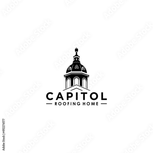 Capitol roofing logo design .