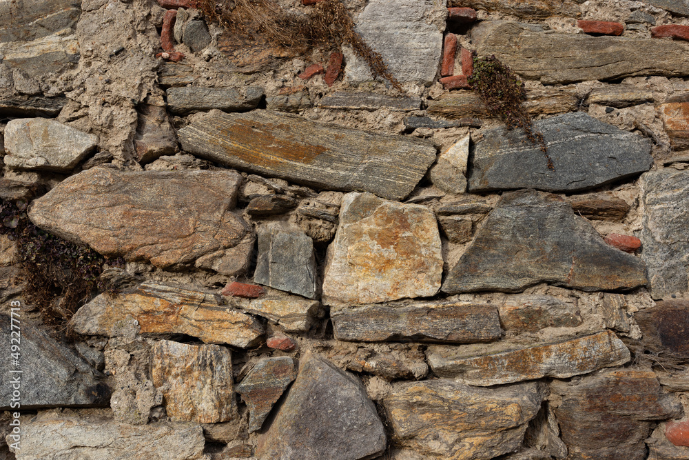 Fototapeta premium Acient brick wall. Grunge brick wall background.