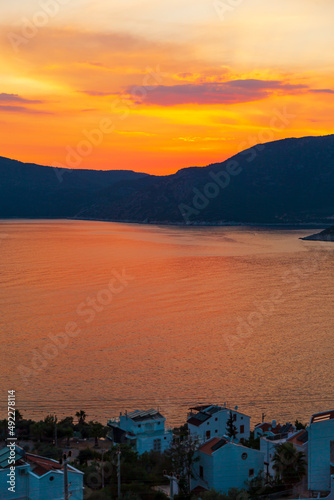 amazing sunset view of Kalkan bay  Antalya