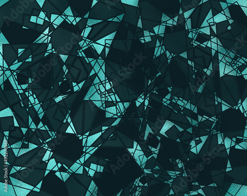 FutuFuturistic abstract background in turquoise blue gold black. Modern abstract triangular lines background. Beautiful trendy creative abstract design template. Illustration