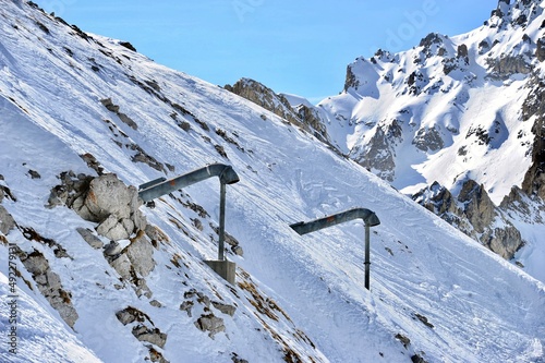 Gazex avalanche control system over the French alps 