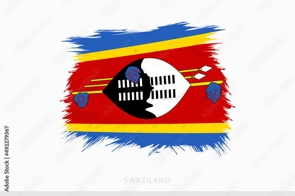 Grunge flag of Swaziland, vector abstract grunge brushed flag of Swaziland. Grunge flag of Swaziland, vector abstract grunge brushed flag of Swaziland.