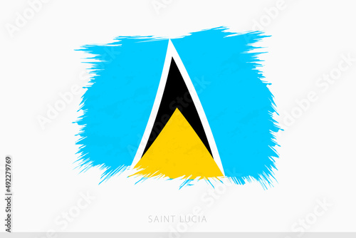 Grunge flag of Saint Lucia, vector abstract grunge brushed flag of Saint Lucia.