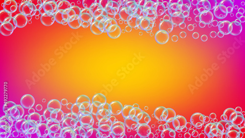 Soap foam. Detergent bath bubble and suds for bathtub. Shampoo.