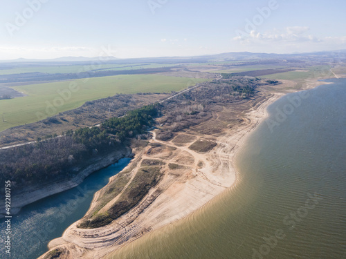 Aerial view of Pyasachnik (Sandstone) Reservoir, Bulgaria photo