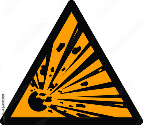 ISO 7010 W002 – Explosive materials - warn sign