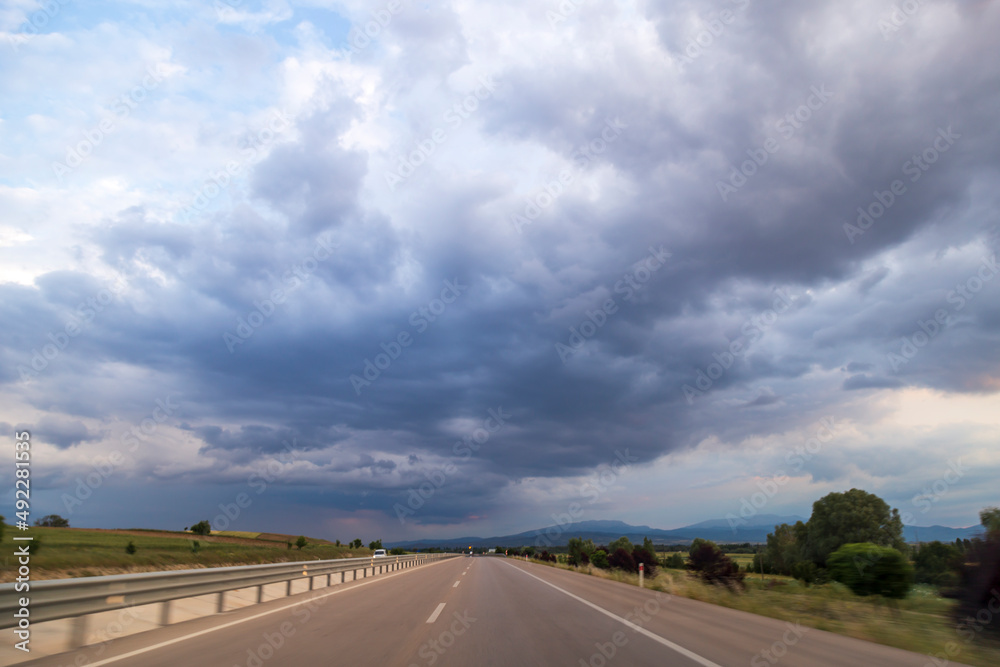 blue sky background with clouds. Wide sky panorama with scattered cumulus clouds blue sky background with clouds. Wide sky panorama with scattered cumulus clouds