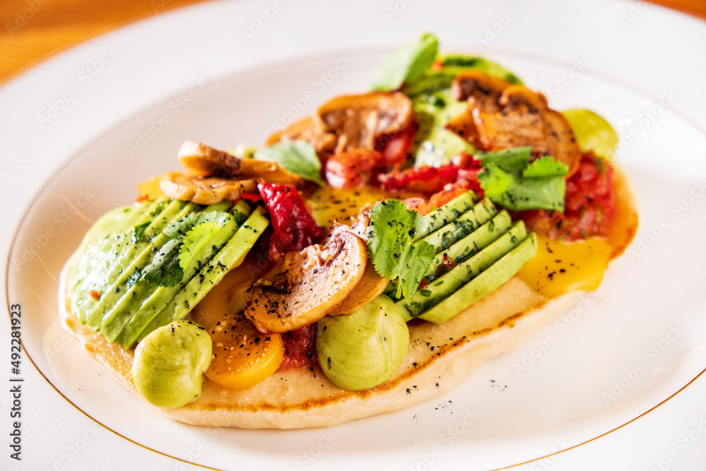 pancake with organic vegetables and spice