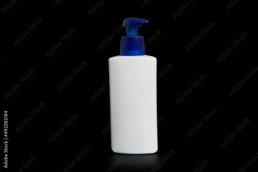 Body cream jar. Unmarked white jar with light blue lid. Body cream jar. Unmarked white jar with light blue lid.