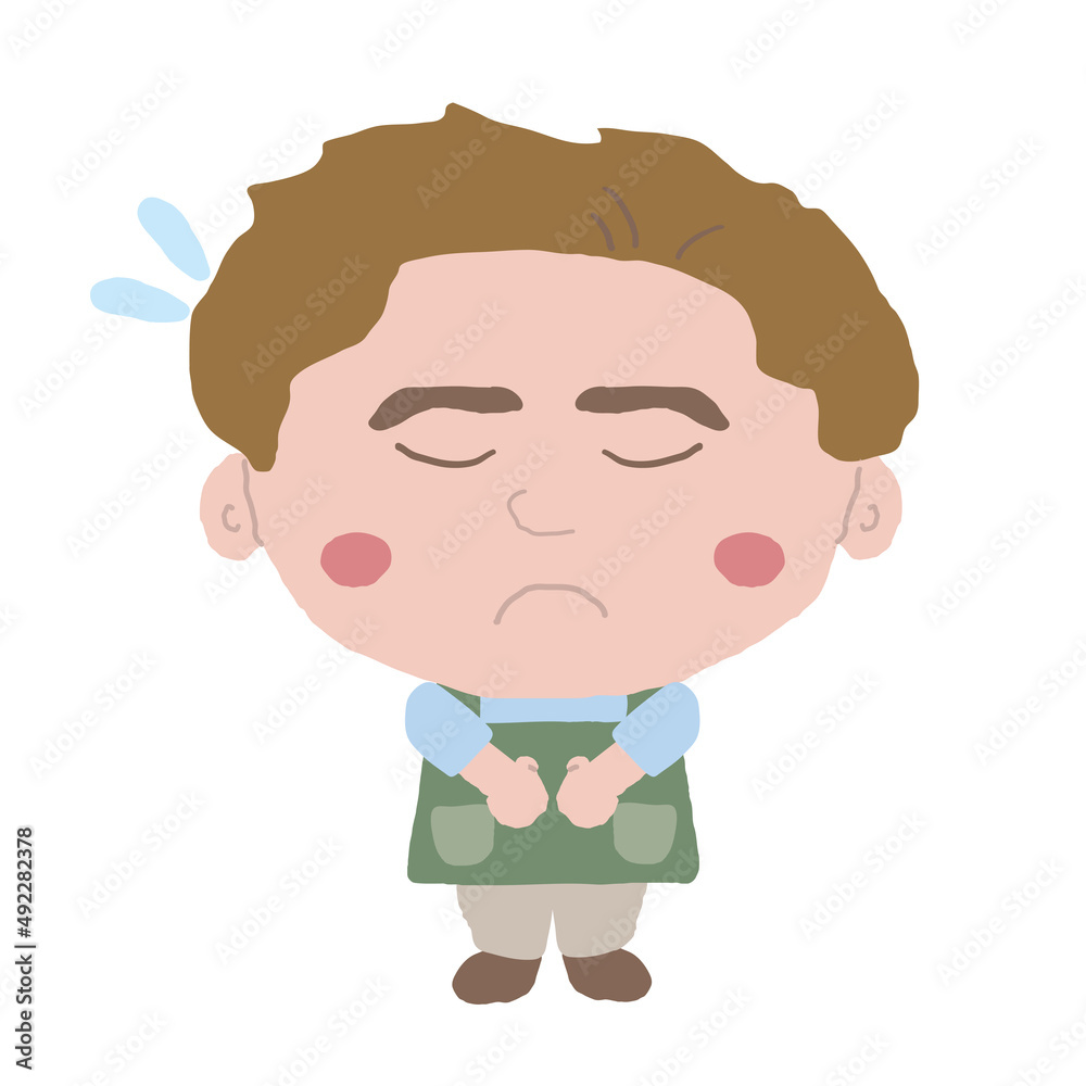 男性 エプロン 店員 イラスト素材 男性 エプロン 店員 イラスト素材