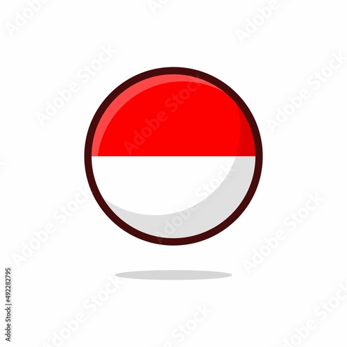 Free Download Indonesia Flag Icon. Indonesia Flag flat style isolated on a white background - stock vector. - GFXLoad