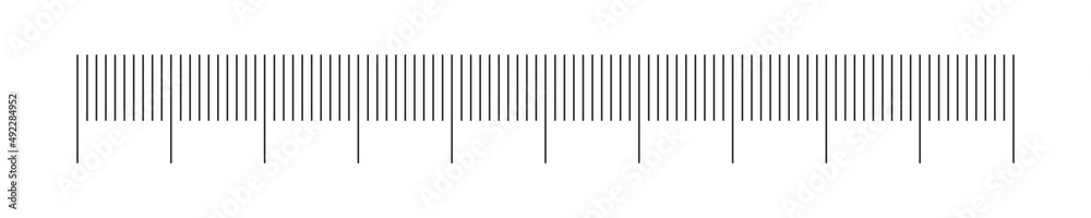 Horizontal thermometer or ruler scale. Template for meteorological, medical or math measuring tool isolated on white background. Vector outline illustration. Horizontal thermometer or ruler scale. Template for meteorological, medical or math measuring tool isolated on white background. Vector outline illustration.