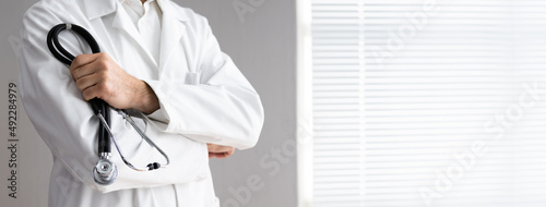 Close-up Of Male Doctor Holding Stethoscope