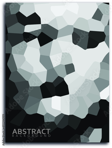 Mosaic portrait style painting. Black and white. Abstract background. EPS 10.