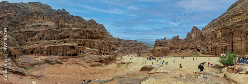 Tourists visiting Petra Jordan 25 February 2020 photo