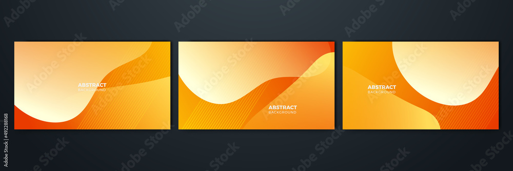 Obraz premium Orange and yellow background color composition in abstract. Abstract backgrounds with a combination of lines and circle dots can be used for your ad banners, sale banner template, presentation