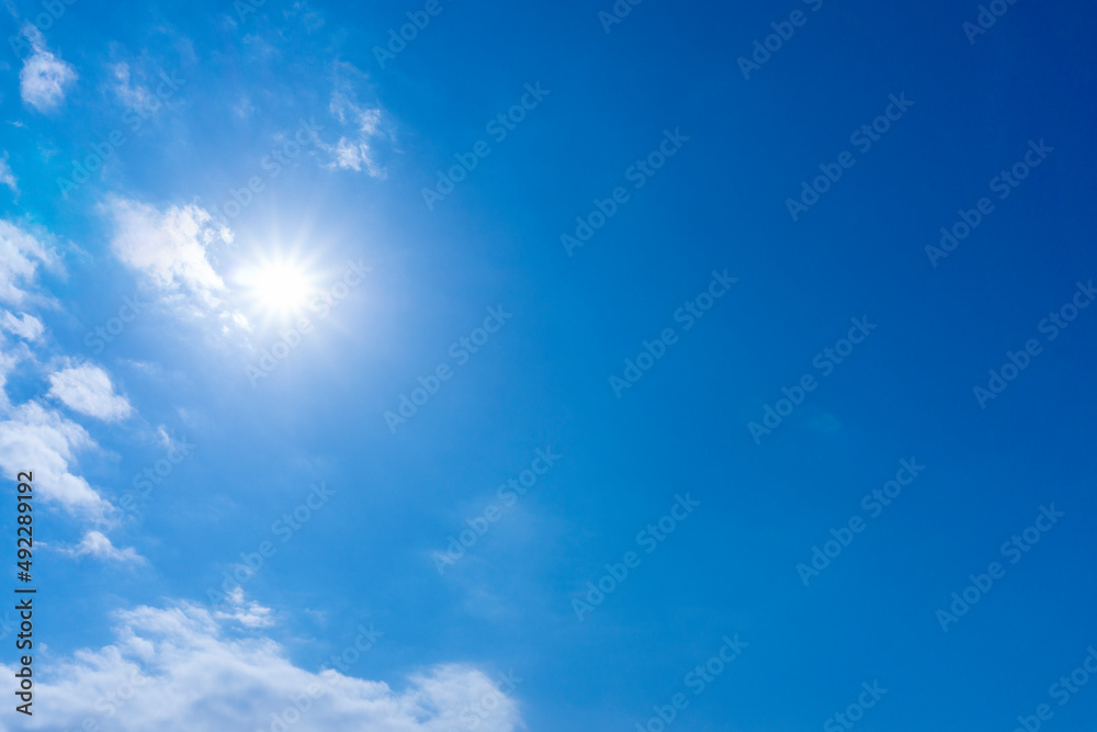 Refreshing blue sky and cloud background material_blue_49