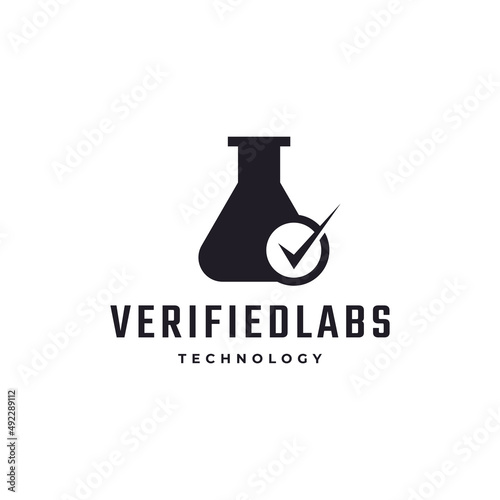Laboratory Lab Check Verified Logo Vector Design Inspiration