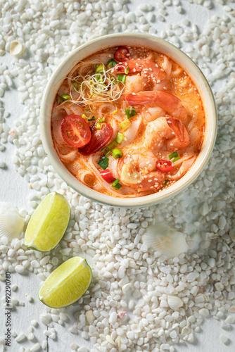 Fresh Tom Yum soup with sea...