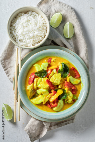 Yellow curry with kaffir le...