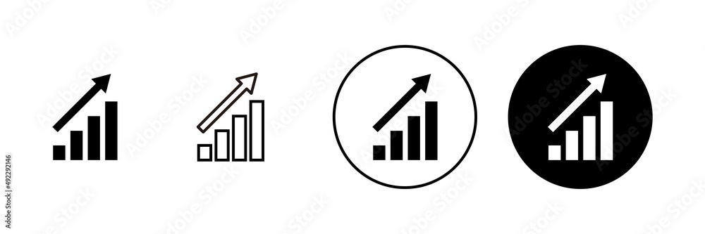 Growing graph Icons set. Chart sign and symbol. diagram icon