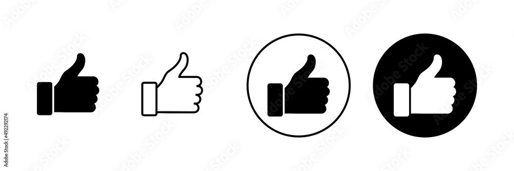 Like icons set. Thumbs up sign and symbol. Hand like Like icons set. Thumbs up sign and symbol. Hand like
