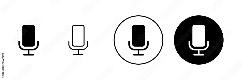 Microphone icons set. karaoke sign and symbol Microphone icons set. karaoke sign and symbol