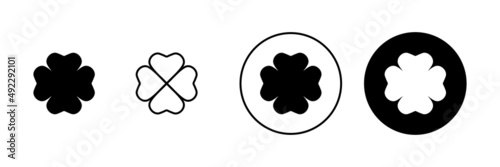 Clover icons set. clover sign and symbol. four leaf clover icon.