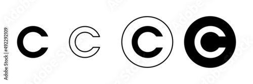 Copyright icons set. copyright sign and symbol