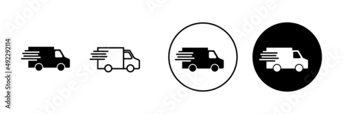 Delivery truck icons set. Delivery truck sign and symbol. Shipping fast delivery icon