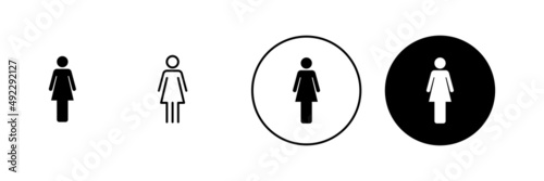 Female icons set. woman sign and symbol