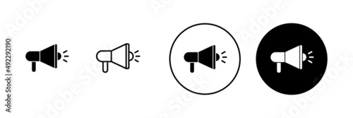 Megaphone icons set. Loudspeaker sign and symbol