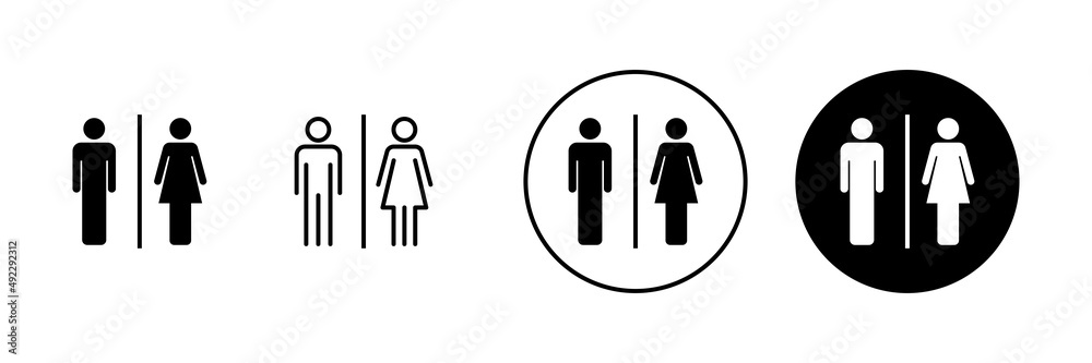 Toilet icons set. Girls and boys restrooms sign and symbol. bathroom sign. wc, lavatory