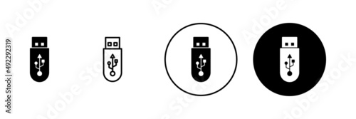 Usb icons set. Flash disk sign and symbol. flash drive sign.
