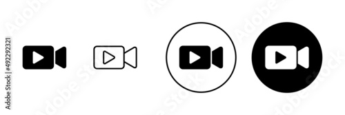 Video icons set. video camera sign and symbol. movie sign. cinema