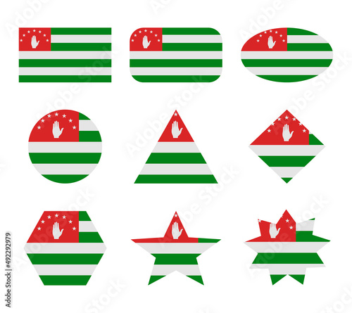 abkhazia set of flags with geometric shapes
