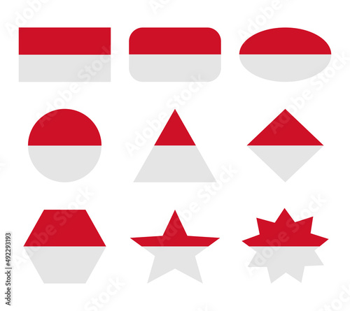 Free Download indonesia set of flags with geometric shapes - GFXLoad