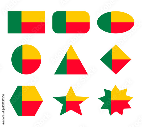 Free Download benin set of flags with geometric shapes - GFXLoad