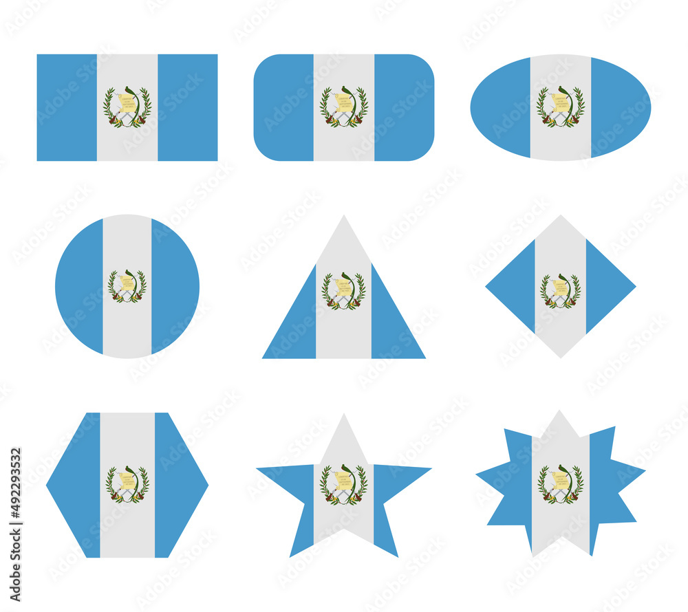 guatemala set of flags with geometric shapes guatemala set of flags with geometric shapes
