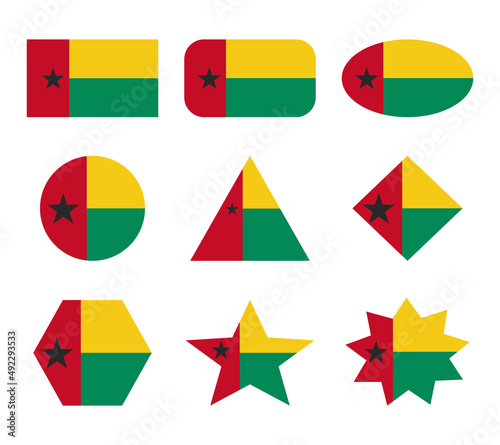 Free Download guinea bissau set of flags with geometric shapes - GFXLoad