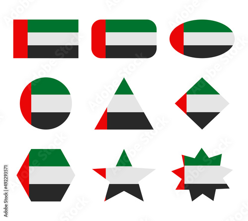 united arab set of flags with geometric shapes Free Download united arab set of flags with geometric shapes - GFXLoad
