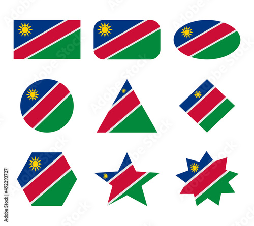 namibia set of flags with geometric shapes
