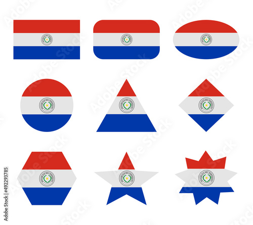 paraguay set of flags with geometric shapes Free Download paraguay set of flags with geometric shapes - GFXLoad