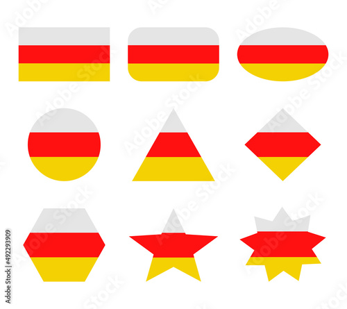 south ossetia set of flags with geometric shapes