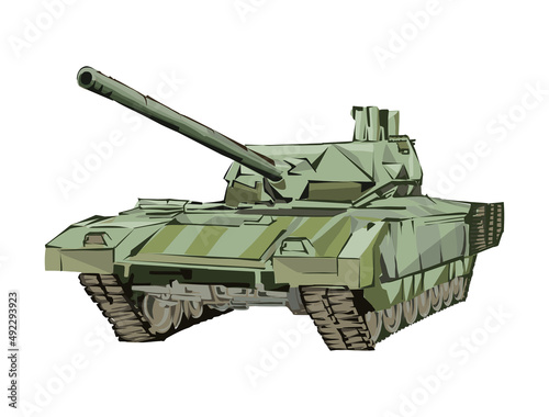 Russian military tank, armata tank vector hand drawn 